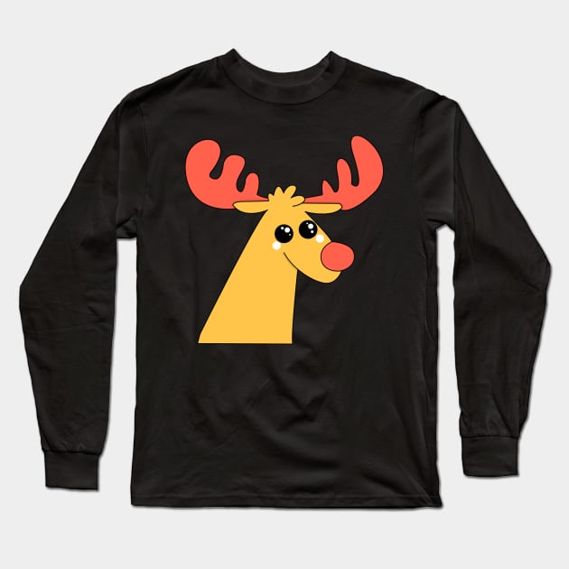 Christmas Moose Long Sleeve T-Shirt by theladyernestember